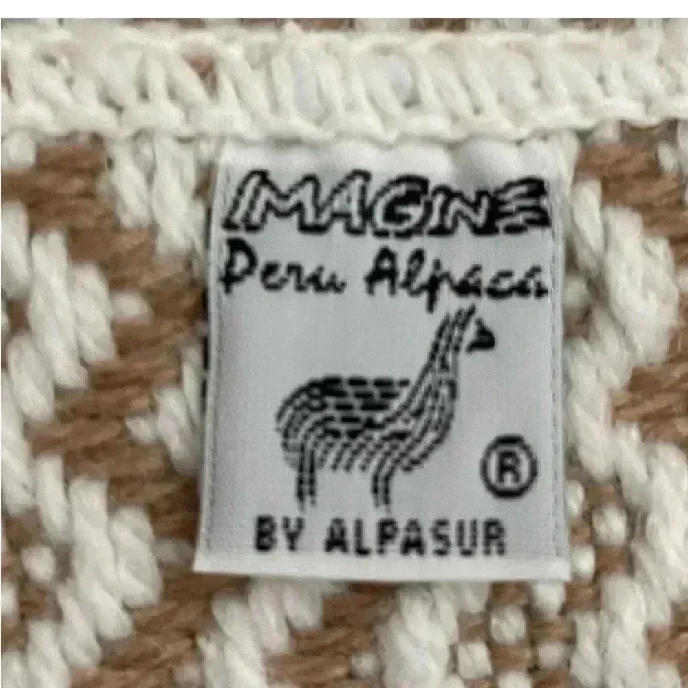 Alpasur White Cream Abstract Tinsel Alpaca Women’s Scarf One Size #1011
